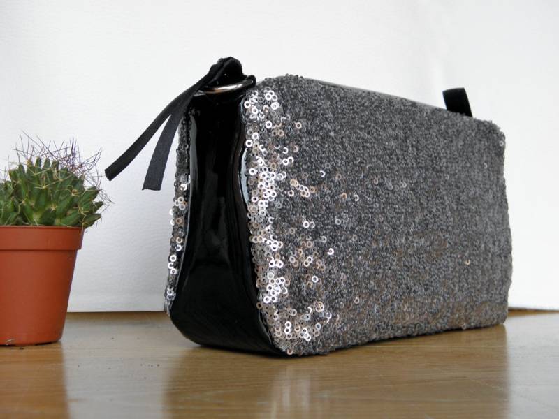 Silber Pailletten Clutch, Metallic Abendtasche, Hochzeit Party Brautjungfer Geschenk von LinaPinAccessories