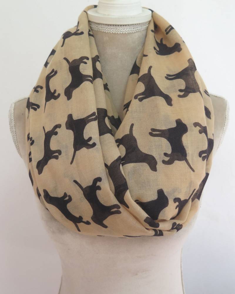 Camel Labrador Dog Print Infinity/Langer Schal Damen Accessoires Geschenkideen von LinaScarf