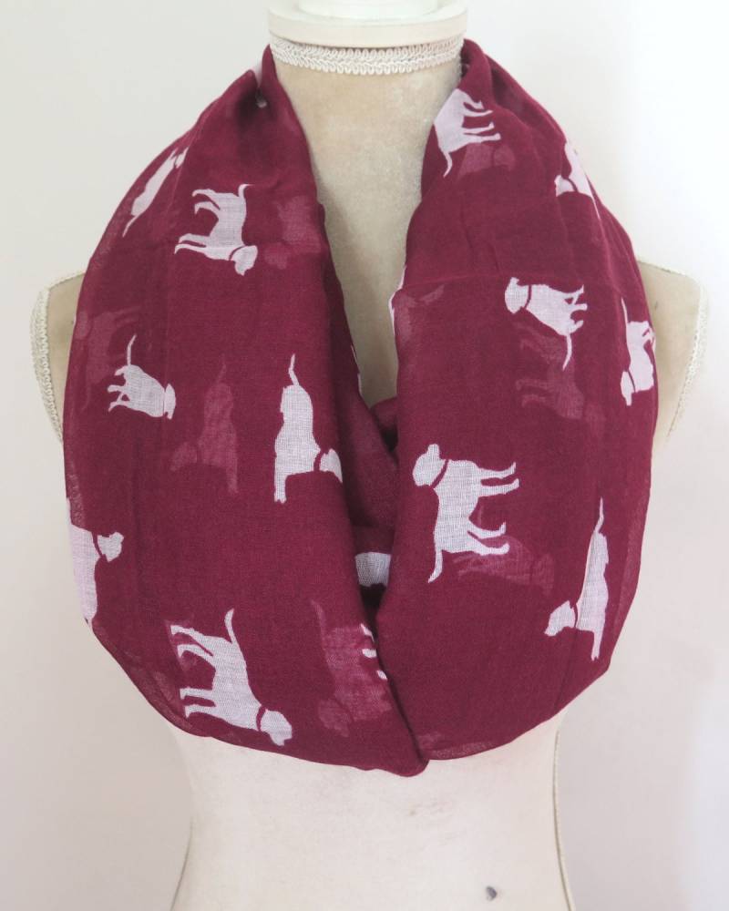 Dark Red Labrador Retriever Dog Print Infinity/Long Women Es Scarf Gift Ideas von LinaScarf