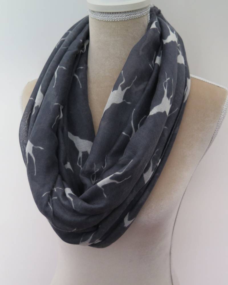 Grau Und Weiß Giraffe Tier Drucken Infinity/Langen Schal Geschenk-Ideen von LinaScarf