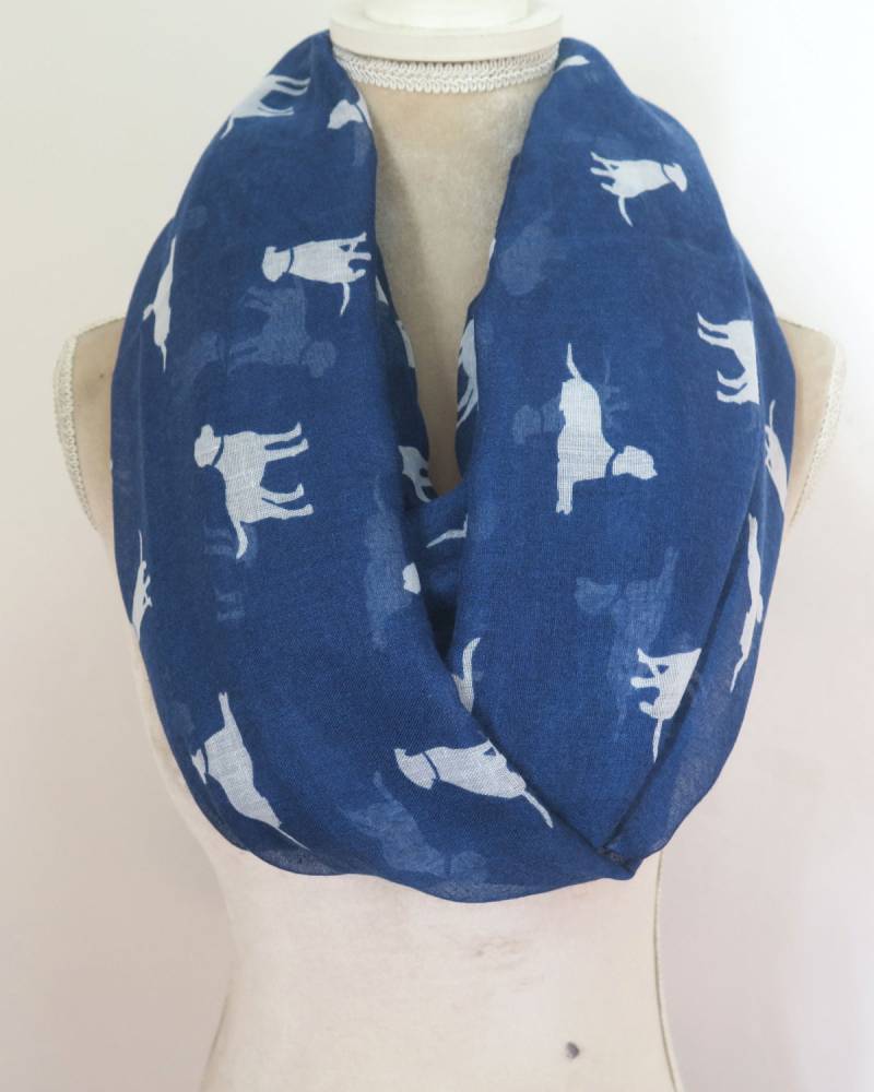 Navy Labrador Retriever Dog Print Infinity/Long Women Es Scarf Gift Ideas von LinaScarf