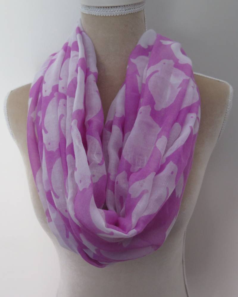 Rosa Und Weiße Kaninchen Hase Tier Print Damen Infinity/Langen Schal Geschenk-Ideen von LinaScarf