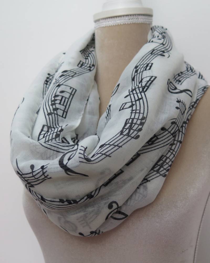 Weiß Und Schwarz Musik Hinweis Druck Damen Schal Infinity/Lang von LinaScarf