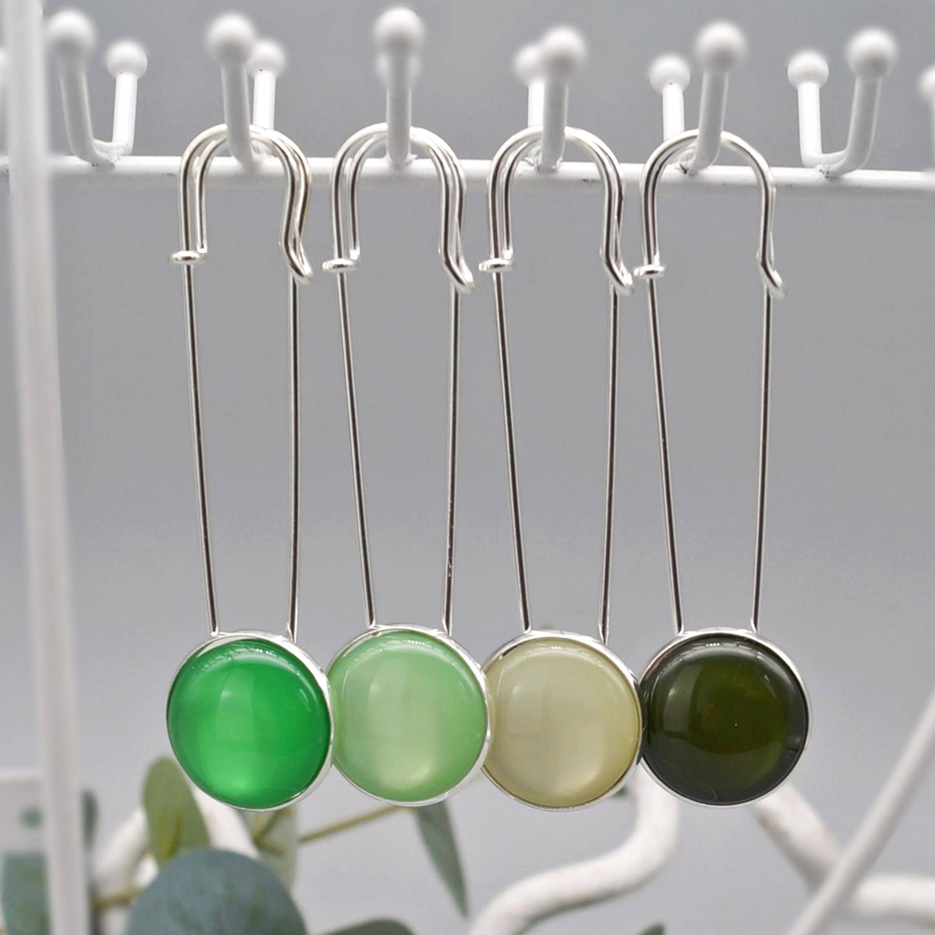 Jackennadel Polaris Brosche Schalnadel Schmucknadel Kiltnadel Tuchnadel Silber Grün Auswahl von LinalandDesign