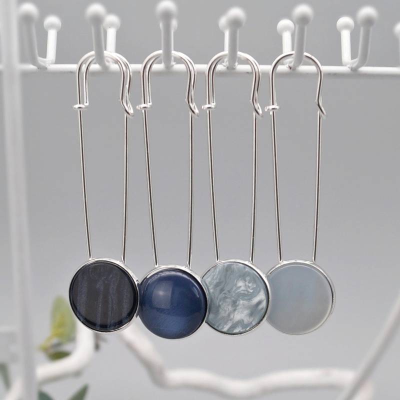 Jackennadel Polaris Schalnadel Tuchnadel Kiltnadel Schmucknadel Brosche Silber Blau Auswahl von LinalandDesign