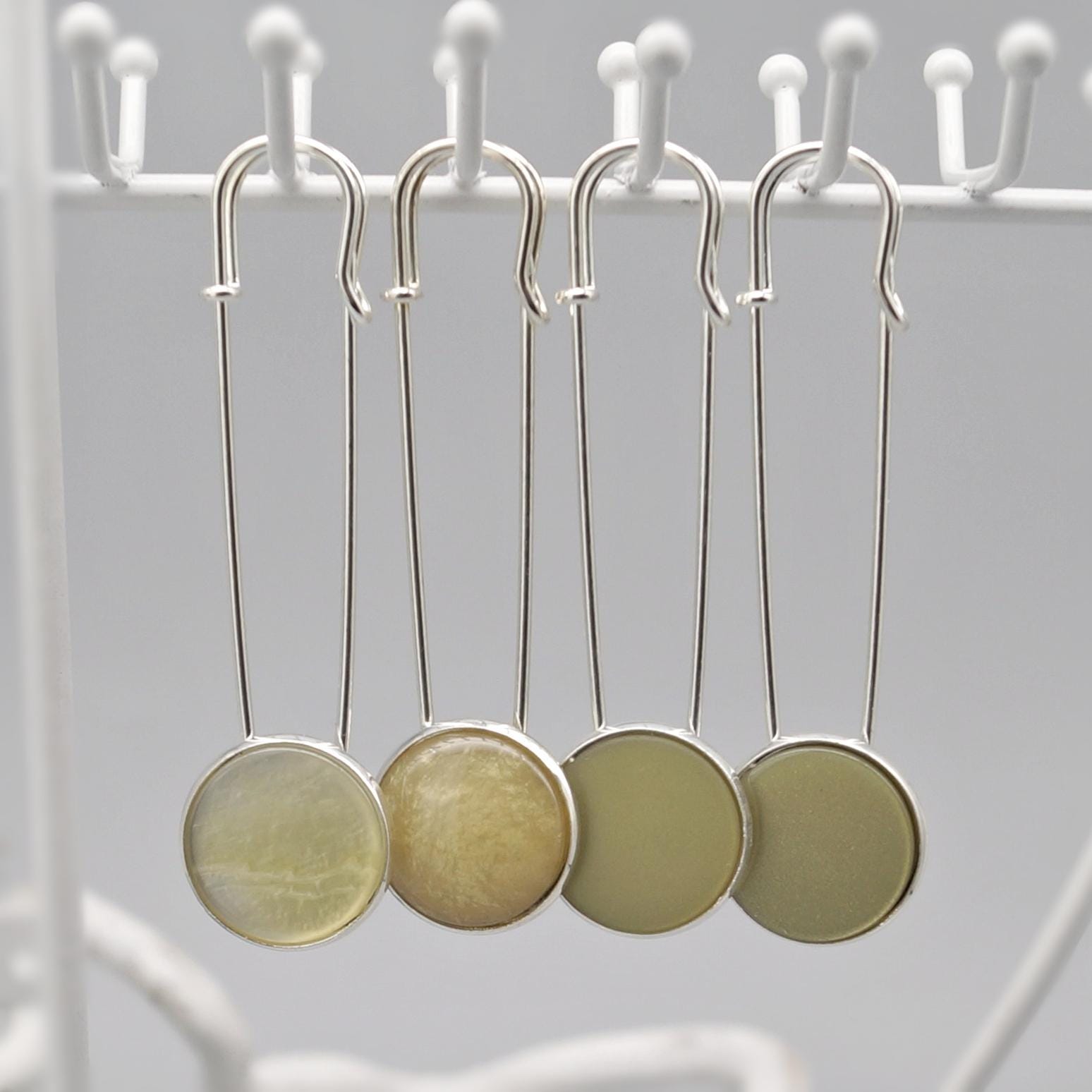 Jackennadel Polaris Schalnadel Tuchnadel Kiltnadel Schmucknadel Brosche Silber Grün Auswahl von LinalandDesign