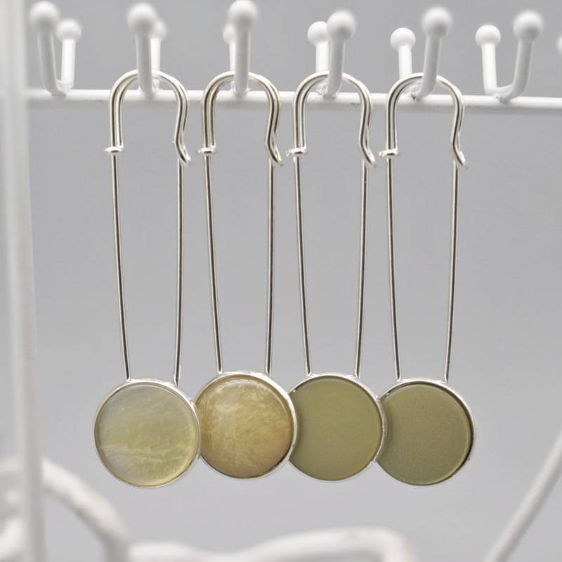 Jackennadel Polaris Schalnadel Tuchnadel Kiltnadel Schmucknadel Brosche Silber Grün Auswahl von LinalandDesign