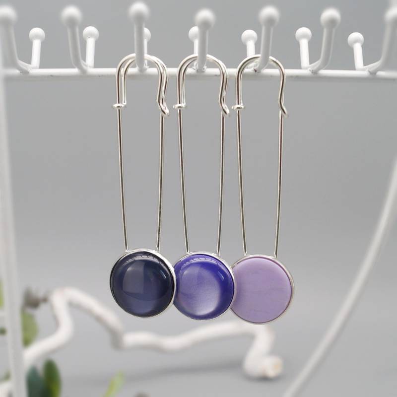 Jackennadel Polaris Schalnadel Tuchnadel Kiltnadel Schmucknadel Brosche Silber Lila Auswahl von LinalandDesign