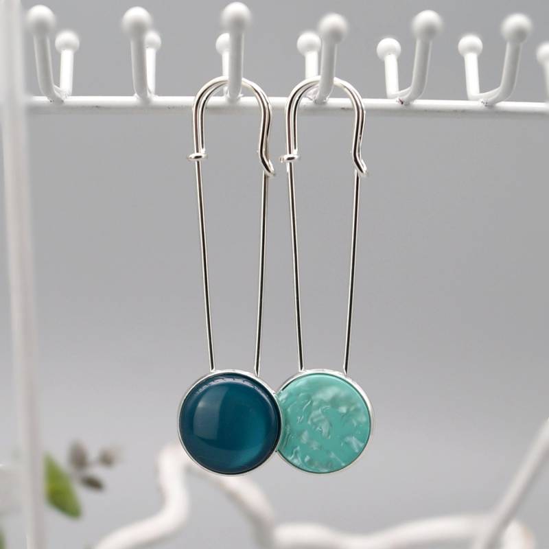 Jackennadel Polaris Schalnadel Tuchnadel Kiltnadel Schmucknadel Brosche Silber Türkis Aqua Auswahl von LinalandDesign