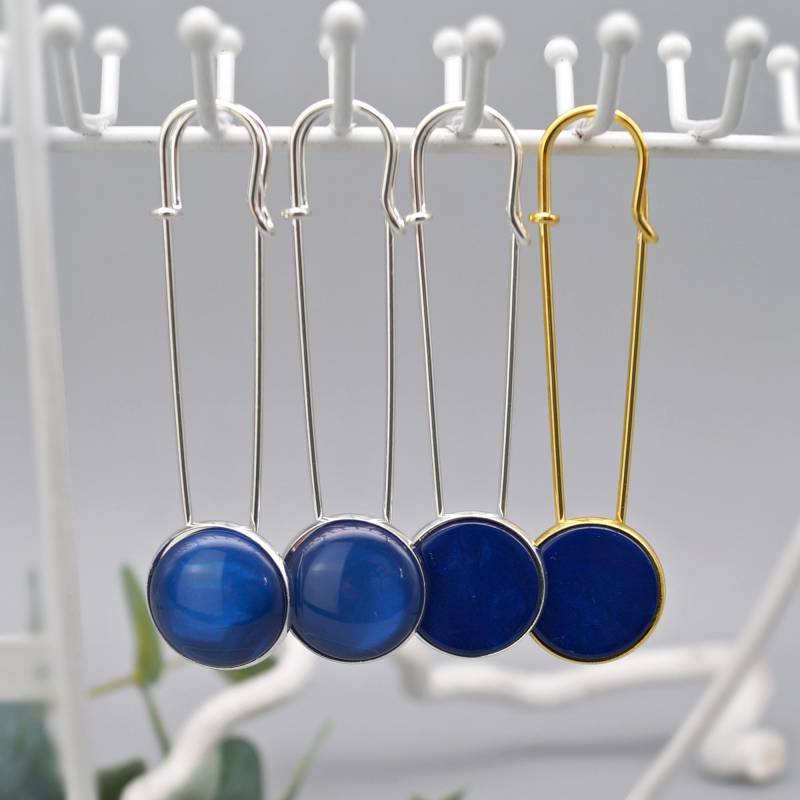 Jackennadel Schalnadel Tuchnadel Kiltnadel Schmucknadel Brosche Polaris Silber Gold Blau Auswahl von LinalandDesign