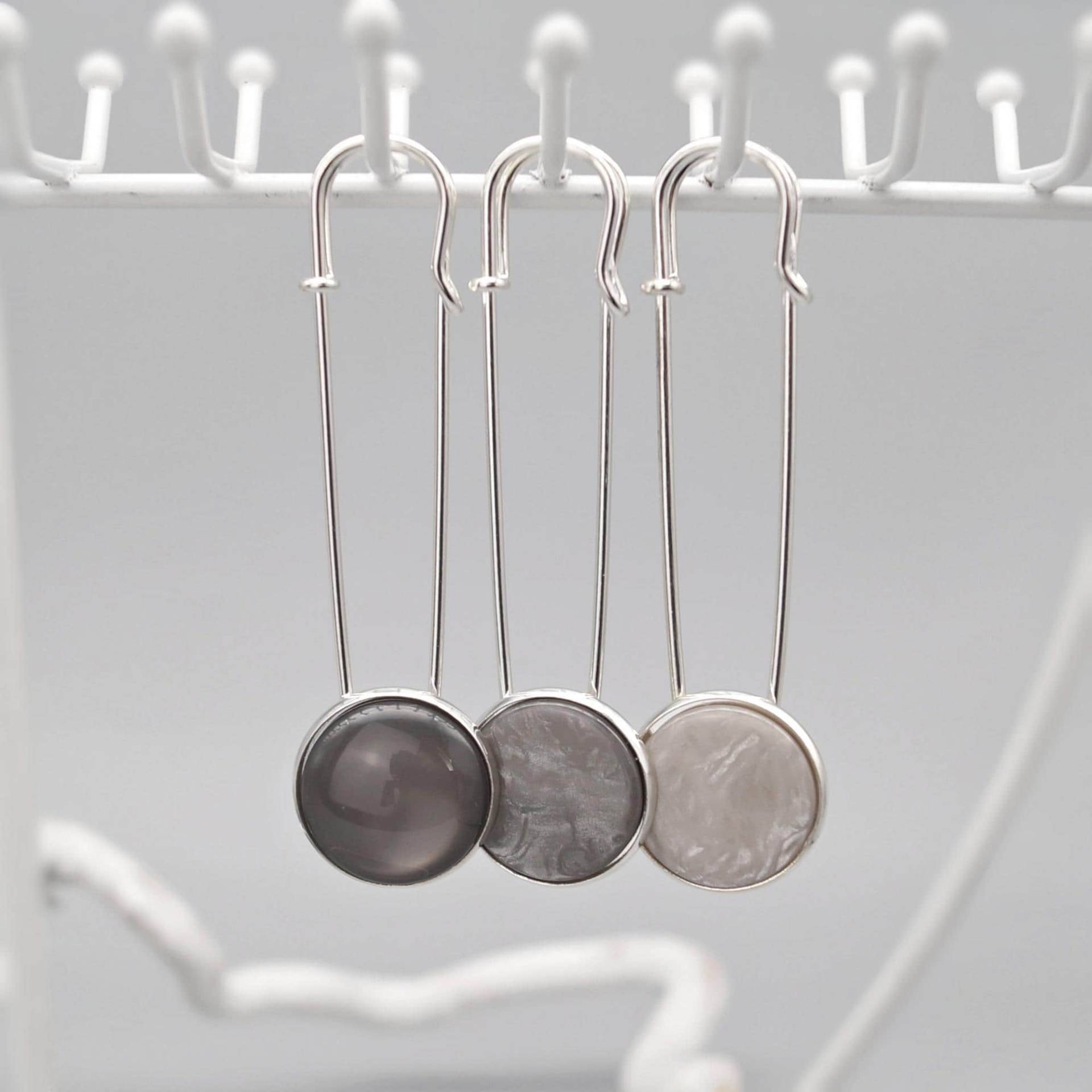 Jackennadel Schalnadel Tuchnadel Kiltnadel Schmucknadel Brosche Polaris Silber Grau Tan Auswahl von LinalandDesign