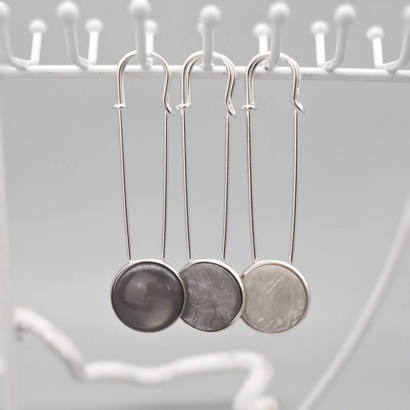 Jackennadel Schalnadel Tuchnadel Kiltnadel Schmucknadel Brosche Polaris Silber Grau Tan Auswahl von LinalandDesign