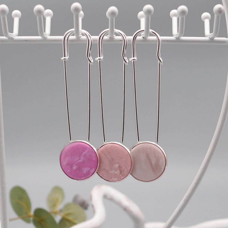 Tuchnadel Jackennadel Polaris Schalnadel Kiltnadel Schmucknadel Brosche Silber Pink Rosa Auswahl von LinalandDesign