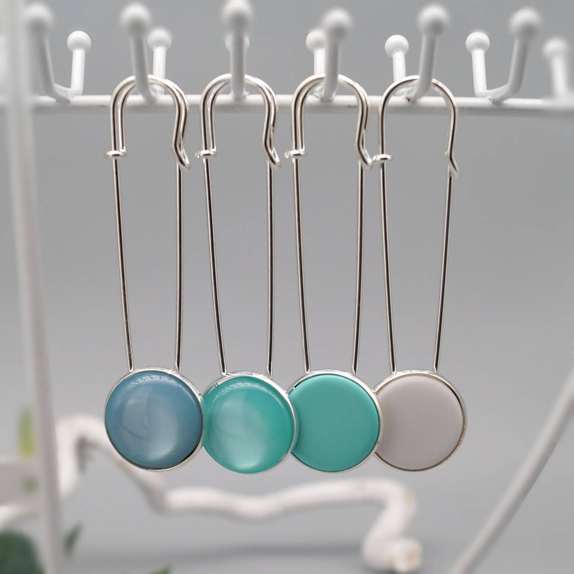 Tuchnadel Jackennadel Schalnadel Kiltnadel Schmucknadel Brosche Polaris Silber Bergsee Weiß Auswahl von LinalandDesign