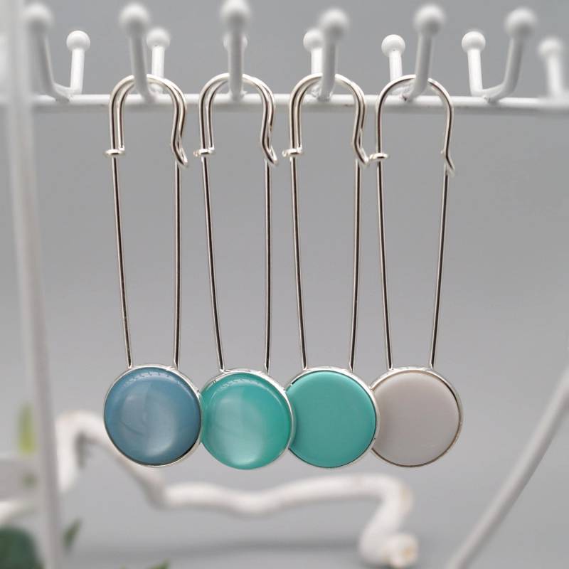 Tuchnadel Jackennadel Schalnadel Kiltnadel Schmucknadel Brosche Polaris Silber Bergsee Weiß Auswahl von LinalandDesign