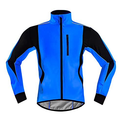 Linarun Fahrradjacke Herren Winter Polarfleece-Futter Wasserdicht Winddichte Softshell Jacke für Radfahren Wandern von Linarun