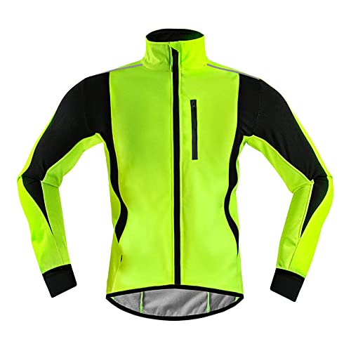 Linarun Fahrradjacke Herren Winter Polarfleece-Futter Wasserdicht Winddichte Softshell Jacke für Radfahren Wandern von Linarun