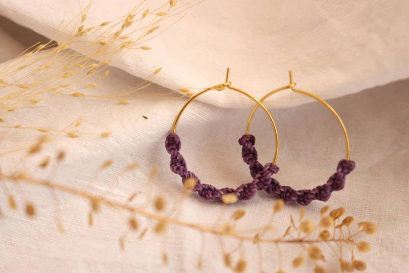 Boho Ohrringe "Venedig" | Mit Makramee Makrameeschmuck Creole Farbigen Akzent von LinasLustigerLaden