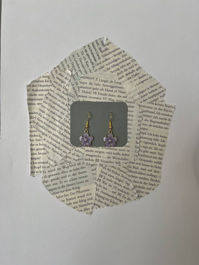Hängeohrringe Blume, Lila/ Rosa. Jetzt Neu Auch Mit Geschenkverpackung in Drei Farben von LinasSelfMadeShop