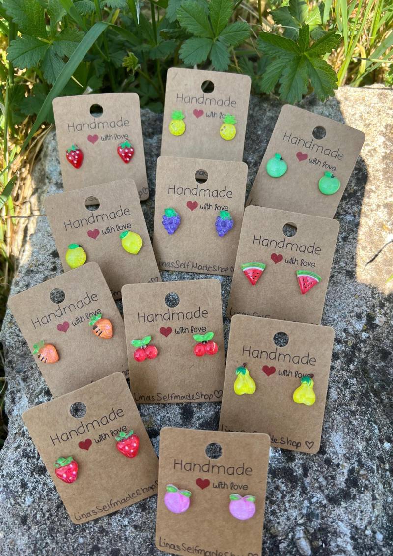 Obst Ohrstecker. Süße , Glitzernde, Fruchtige Ohrstecker Mit Edelstahl Stecker Obst Ohrstecker. Süße , Glitzernde, Fruchtige Ohrstecker Mit Edelstahl Stecker von LinasSelfMadeShop