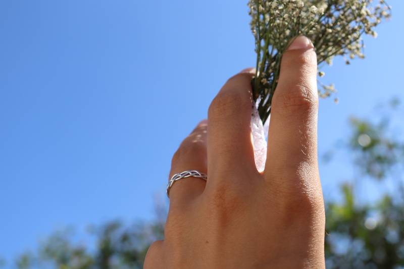 Ring, Silberfarben, Geflochtener Silberdraht Mit Oder Ohne Perle von LinasSelfMadeShop