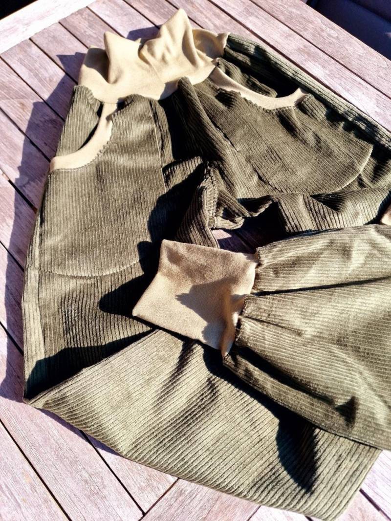 Cord Hose Take It Away Women Lang Kletterhose Damenhose Aus Cord, Oliv Grün Pumphose, Loose Fit, Cordhose von LinasTraumwerkstatt