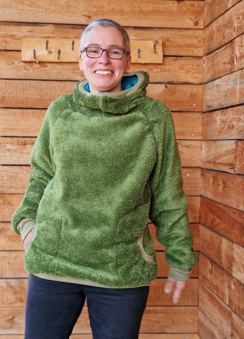 Kuschelhoodie Plüsch Retro Plüschpullover Pullover Kapuzenpullover Für Damen Kuschelig Sweatshirt Kapuze Oversized Soft Warm von LinasTraumwerkstatt