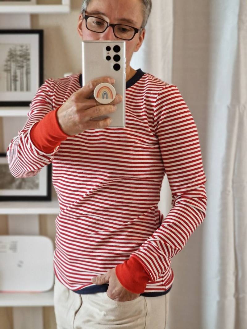 Langarmshirt Hannah Retro Streifen Türkis Stripes, Maritim , Shirt Für Damen Damenshirt Mit Langem Arm Größe S - Xxl Streifenshirt von LinasTraumwerkstatt