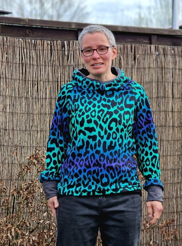 Lt Surfwear Hoodie Retro + Blumen Blau Liebe Pullover Kapuzenpullover Für Damen Sweater Sweatshirt Pulli Lässig Frühling Sommer von LinasTraumwerkstatt