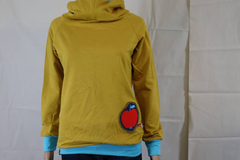 Lt Surfwear Hoodie Retro Apple Senf Apfel Liebe Pullover Kapuzenpullover Für Damen Sweater Sweatshirt Pulli Lässig von LinasTraumwerkstatt