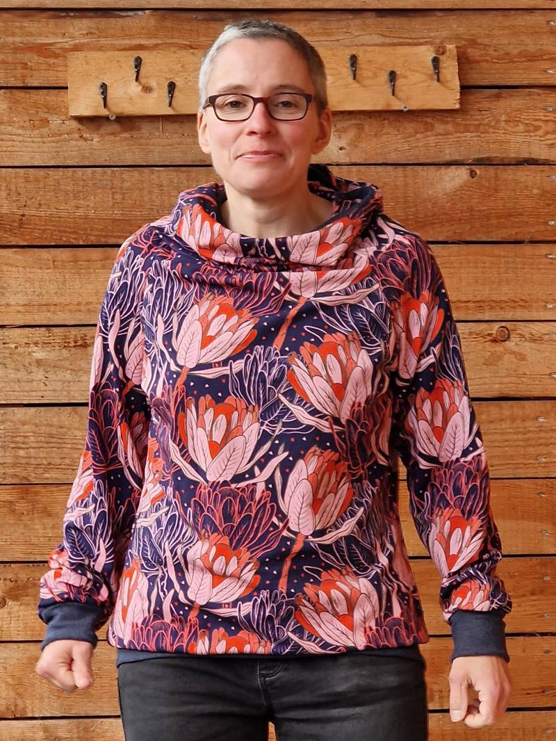 Lt Surfwear Hoodie Retro Blumen Kapuzenpullover Kapuzenpulli Für Damen, Pullover, Damenpulli Mit Kapuze S-Fxxl Gemütlicher Pulli Maritim von LinasTraumwerkstatt
