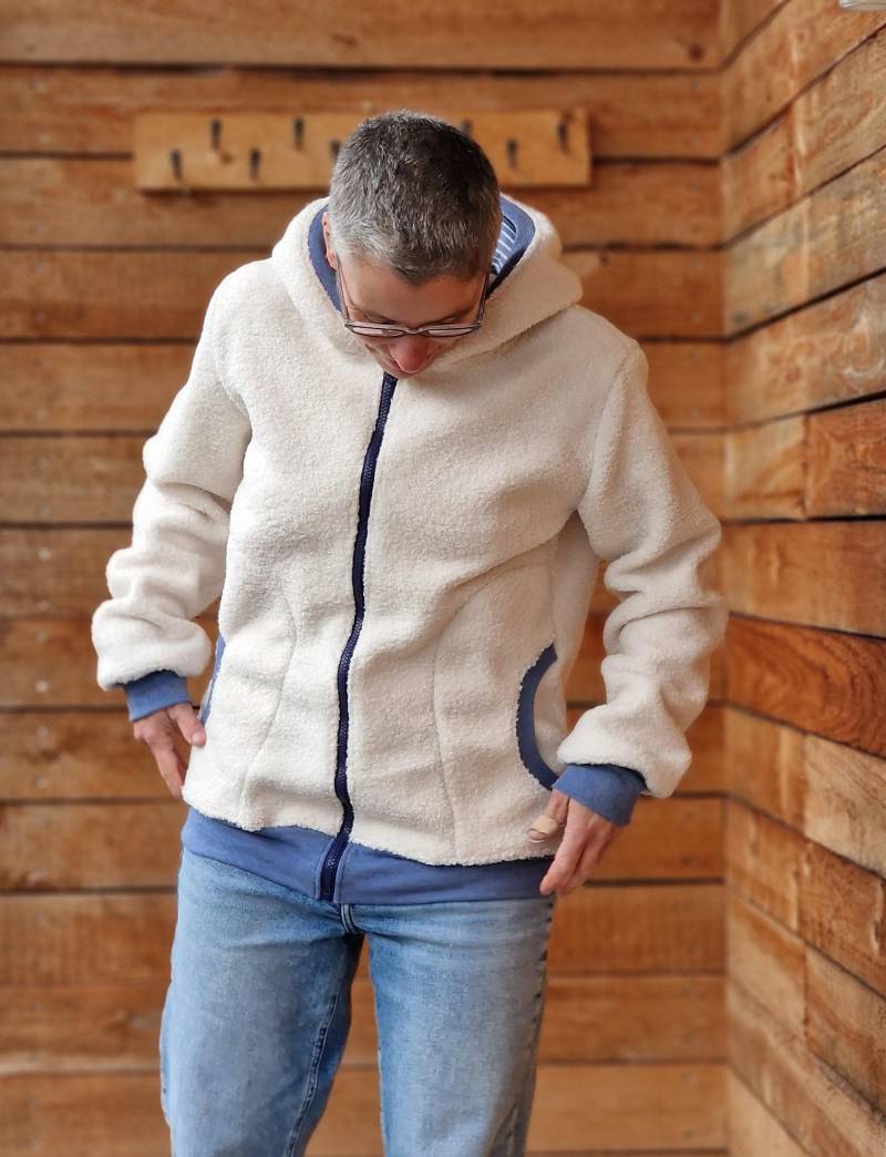 Plüschjacke Hoodie Retro Plüsch Teddyjacke Jacke Kapuzenjacke Für Damen Outdoor Sweatshirt Toyer Warm Oversized Swestjacke von LinasTraumwerkstatt