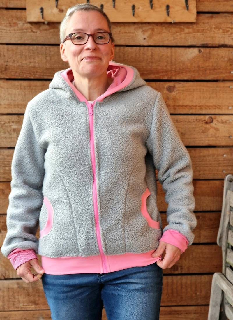 Plüschjacke Hoodie Retro Plüsch Teddyjacke Jacke Kapuzenjacke Für Damen Outdoor Sweatshirt Toyer Warm Oversized Swestjacke von LinasTraumwerkstatt