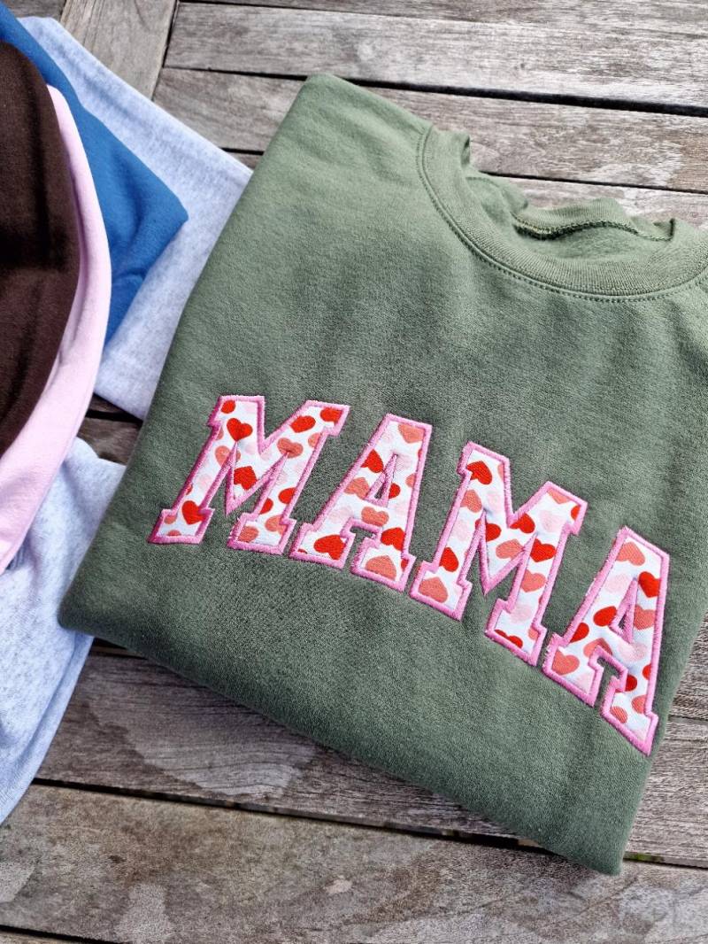 Sweatshirt Oversized Pulli Stella Mama Shirt Für Damen Damenshirt Mit Langem Arm Motiv , Boho, Damenpullover Sweater Khaki von LinasTraumwerkstatt