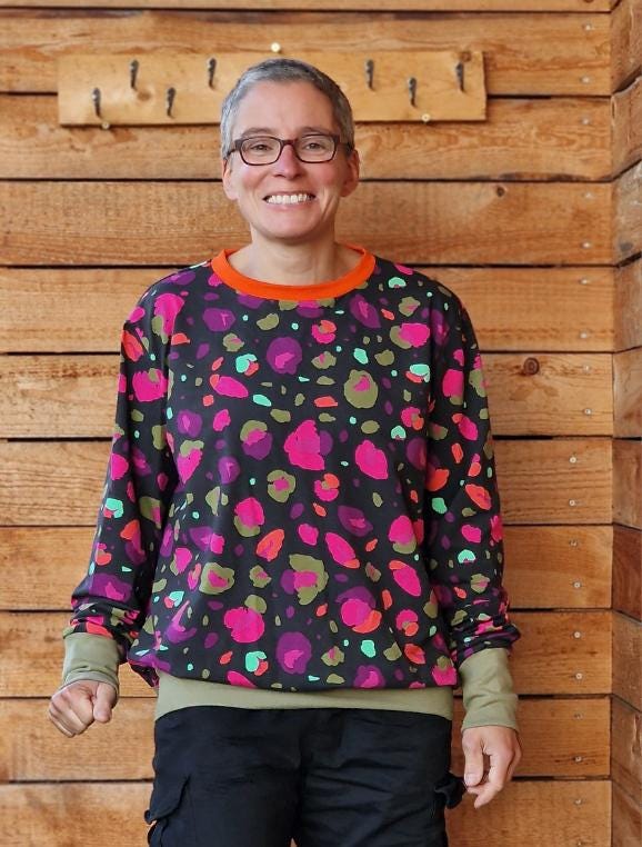 Sweatshirt Oversized Pulli Stella Retro Leo Pink Shirt Für Damen Damenshirt Mit Langem Arm , Boho, Damenpullover, Sweater von LinasTraumwerkstatt