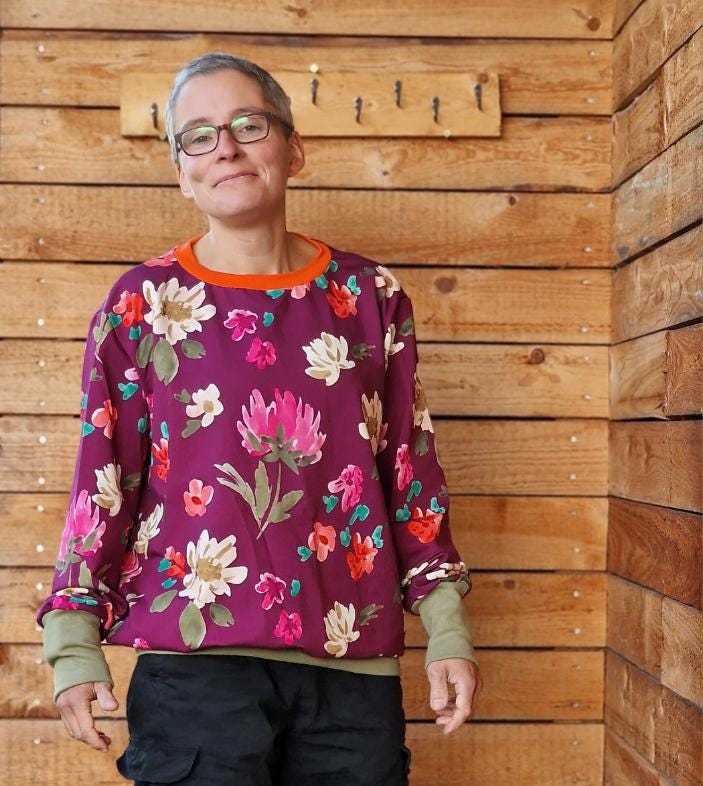 Sweatshirt Oversized Pulli Stella Retro Leo Pink Shirt Für Damen Damenshirt Mit Langem Arm Geblümt , Boho, Damenpullover, Sweater von LinasTraumwerkstatt
