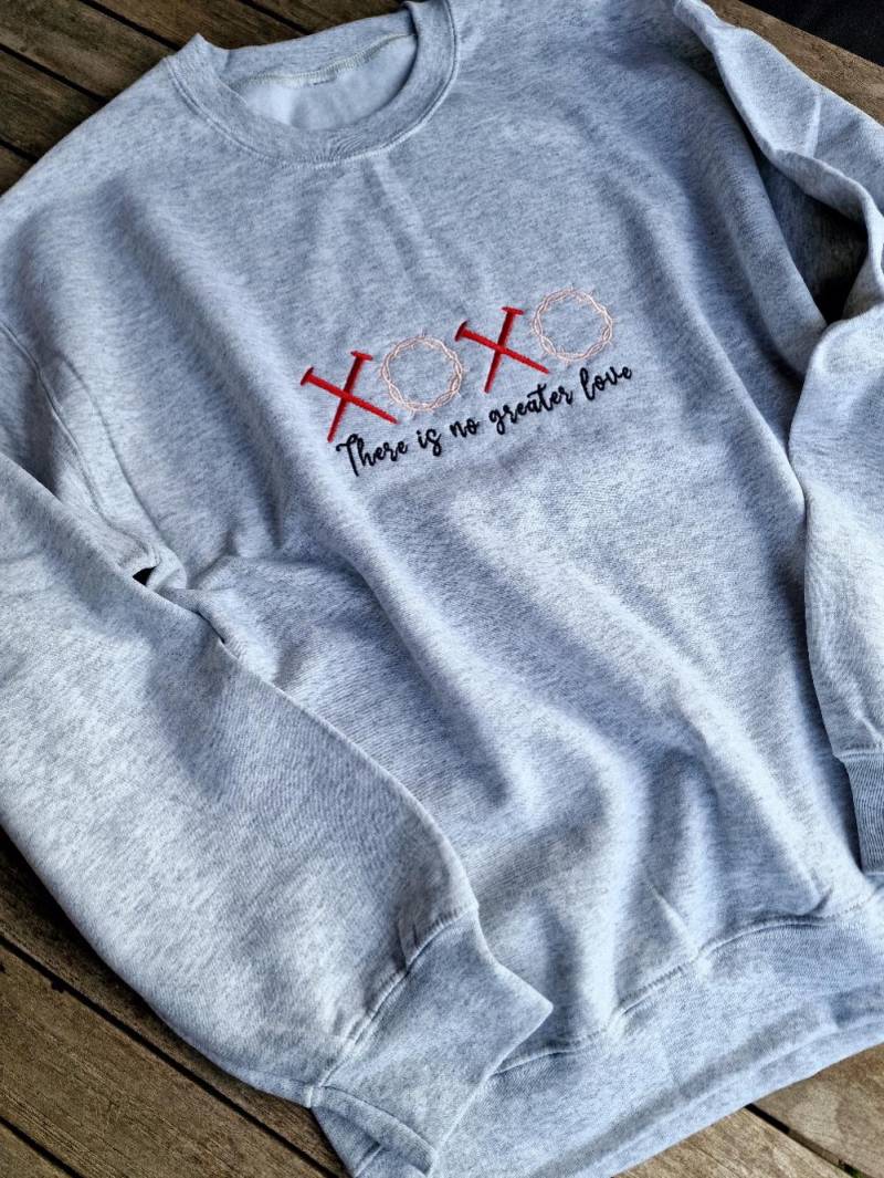 Sweatshirt Oversized Pulli Stella Xoxo Shirt Für Damen Damenshirt Mit Langem Arm Motiv , Boho, Damenpullover Sweater Hellgrau von LinasTraumwerkstatt