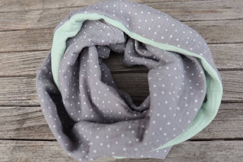 xxl Musselin Loop Wende Schal Tuch Patchwork Stillschal Loopschal von LinasTraumwerkstatt