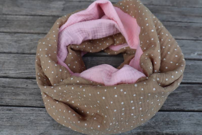 xxl Musselin Loop Wende Schal Tuch Patchwork Stillschal Loopschal von LinasTraumwerkstatt