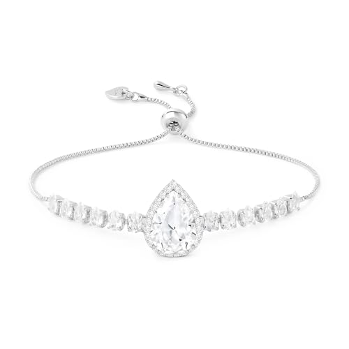 Linawe Armband Damen Silber Tennisarmband Schmuck, Armbänder Armreif Edelstein Diamant Armband Set, Brautschmuck Trauzeugin Armband Jewelry, Damenarmband Armkette Bracelet von Linawe