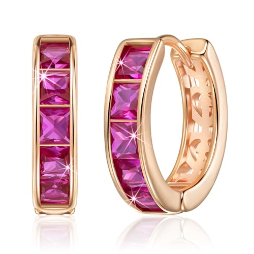Linawe Creolen Ohrringe Rosegold, Helix Piercings Piercing Ohr Ohrstecker, Schmuck Ohrhänger Damen, Rosa Kleine Mini Creolen Conch Ring, Hypoallergene Nickelfreie Ohringe von Linawe