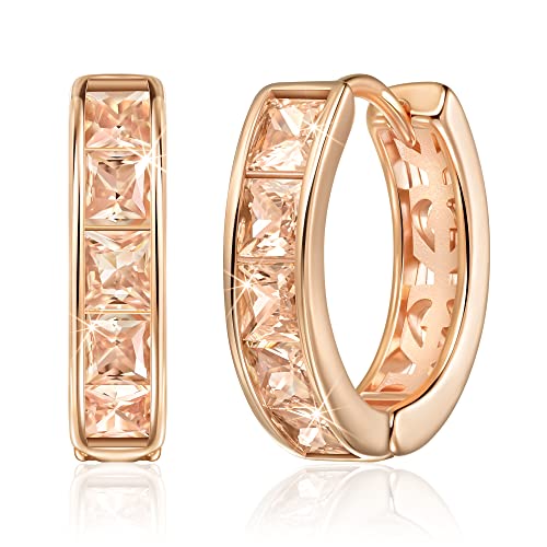 Linawe Gelbe Kleine Creolen, Ohrringe Rosegold Schmuck, Helix Piercings Piercing Ohr Ohrstecker Damen, Ohrhänger Jewelry Damenohrringe Hypoallergene Ohringe, Mini Creolen von Linawe