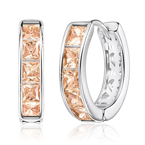 Linawe Gelbe Ohrringe Kleine Creolen Damen Silber, Mini Piercing Ring Ohrhänger Jewelry, Damenohrringe Silber Schmuck, Helix Piercings Piercing Ohr Ohrstecker, Weißgold Ohringe von Linawe