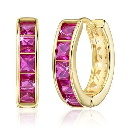 Linawe Kleine Creolen Vergoldet Ohrringe Gold, Helix Piercings Schmuck Damen, Rosa Piercing Ohr Ohrstecker, Goldene Damenohrringe Ohrhänger, Hypoallergene Nickelfreie Ohringe von Linawe