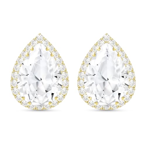 Linawe Ohrringe Ohrstecker Gold, Goldene Ohrringe Damen, Ohrhänger Hypoallergene Diamanten Modeschmuck Schmuck Set, Nickelfreie Hochzeit Accessoires von Linawe