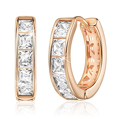 Linawe Ohrringe Rosegold Schmuck Damen, Mini Creolen Piercing Ring Kleine Creolen, Ohrhänger Jewelry Helix Ring, Huggies Ohringe Schmuck Hypoallergene Nickelfreie von Linawe