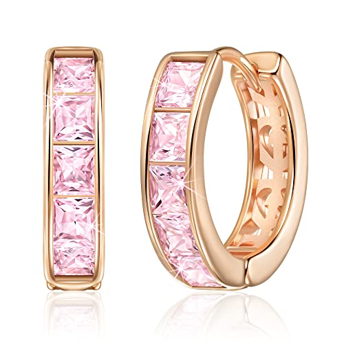 Linawe Rosa Piercing Ring Kleine Creolen Rosegold, Ohrhänger Jewelry Schmuck Damen, Helix Piercings Ohrstecker Damenohrringe, Huggies Ohringe Piercing Ohr von Linawe