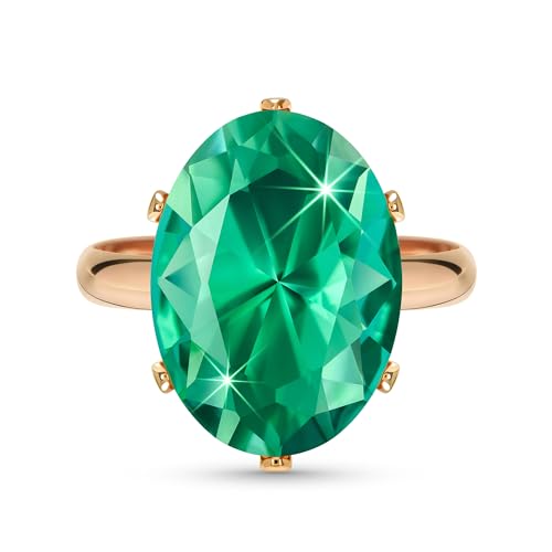 Linawe Türkis Rosegold Ringe Frauen, Schmuck Ring Verstellbar, Moissanite Diamant Grosse Groessen Fingerring Damen, Statement Damenringe Jewelry Modeschmuck von Linawe