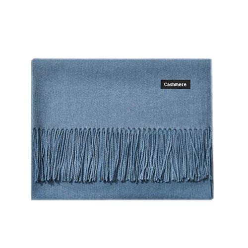 Kaschmirschal Pashminas Wraps Schal Weiche feste warme Wolle Unisex Damen Herren Damen Liebhaber Schals für Winter Herbst Frühling (Blau) von Linberfor