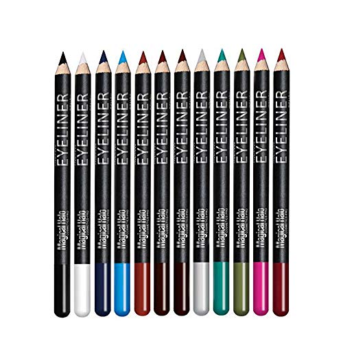 12 Farben Kajal Set - bunt wasserfest Kajalstifte für weiche Übergänge, Eye Pencil Liner Augen Make-up von „Linble“ von Linble